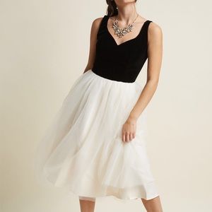Collectif ModCloth dress in black velvet & cream